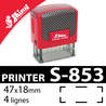 Tampon encreur Shiny Printer S-853 - 4 à 5 lignes 47x18mm