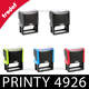 Cachet Trodat Printy 4926 disponible en 5 couleurs de boitiers : Gris, noir, vert, bleu et rouge