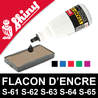 Flacon d'encre à encrer et réencrer pour cassettes et encreurs séparés.