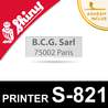 Empreinte pour Shiny Printer S-821, plaque de texte personnalisée