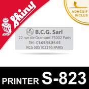 Plaque de texte pour tampon Shiny Printer S-823 - Personnalisation en ligne