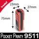 Dimensions du cachet de poche Trodat Pocket Printy 9511