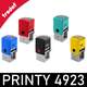 Timbre encreur 4923 disponible en 5 couleurs de boitiers : Noir, bleu, rouge, vert menthe et jaune