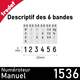 Contenu des bandes du numéroteur classique 6 bandes Trodat 1536