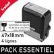 Pack Essentiel - Tampon bureau + poche - 4 lignes