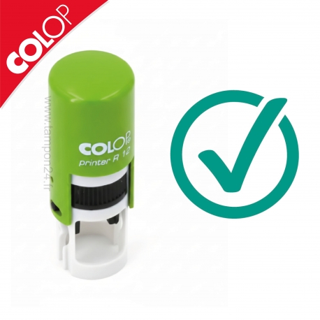Tampon Check de poche vert Colop R12 fermé avec son capuchon de protection